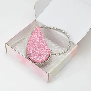 Anopo Heart Round Rhinestone Clutch Purse for Events