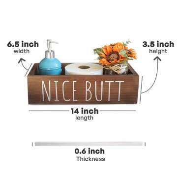 YELLOW LOTUS Funny Wooden Toilet Tray - Fun Bathroom Organizer