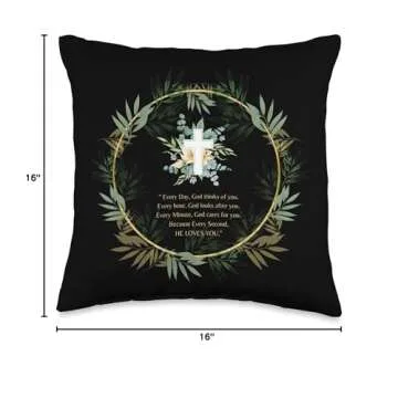 100xGifts Catholic Christian Faith Priest Pastor Baptism Appreciation Throw Pillow, 16x16, Multicolor