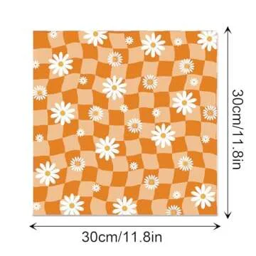 VIVIQUEN 24 Sheets Little Orange Daisy Double-Sided Scrapbook Paper 30x30cm Flower Craft Paper Folded Flat for DIY Decorative Background Card Making Photo Album Junk Journal Decor
