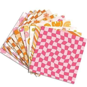 VIVIQUEN 24 Sheets Little Orange Daisy Double-Sided Scrapbook Paper 30x30cm Flower Craft Paper Folded Flat for DIY Decorative Background Card Making Photo Album Junk Journal Decor