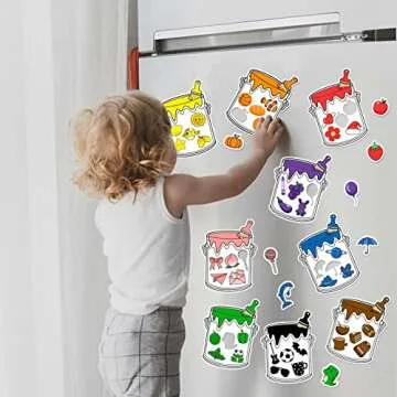 10 Pack Magnetic Shapes Color Sorting Matching Set - Colors Learning Matching Game for Kids - Color Recognition Magnets for Toddlers - Educational Magnets for Frige Whiteboard