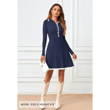 Stylish MEROKEETY Women's Long Sleeve Sweater Dress 2024