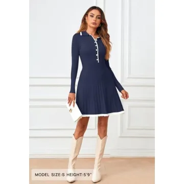 Stylish MEROKEETY Women's Long Sleeve Sweater Dress 2024