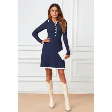 Stylish MEROKEETY Women's Long Sleeve Sweater Dress 2024