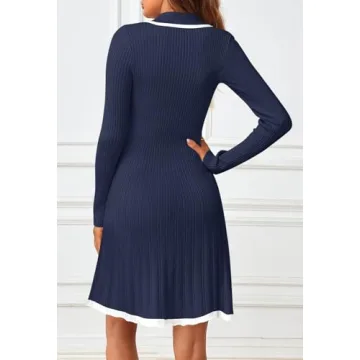 Stylish MEROKEETY Women's Long Sleeve Sweater Dress 2024