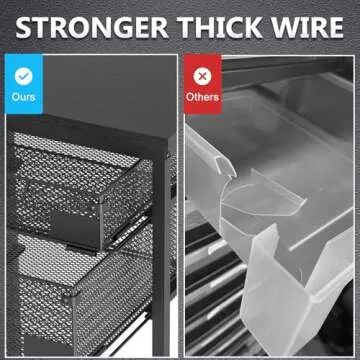 Rolling File Cart with 4 Storage Drawers, Filing Cabinet for Home Office, Hanging File Folder Organizer with Wheels Under Desk, Utility Craft Cart Printer Stand, Black, Patent Pending