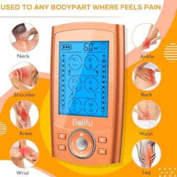 Belifu TENS Unit PMS Massager 24 Modes Muscle Stimulator for Pain Relief Therapy, Electronic Tens Machine Muscle Relaxer Sciatica Pain Relief Devices, for Neck Back Arms Chronic Pain Relief