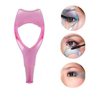 2PCS Women Lady Upper Lower Eyelash Mascara Guard Applicator Guide Template with Eyelash Comb Girls ...