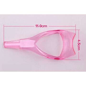 2PCS Women Lady Upper Lower Eyelash Mascara Guard Applicator Guide Template with Eyelash Comb Girls Plastic Eye Lash Assistant Helper Stencil Shaper for Beginners Cosmetic Makeup Tools