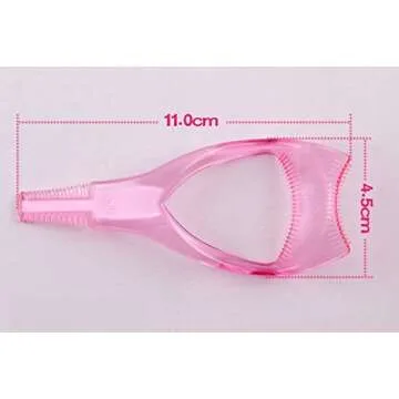 2PCS Women Lady Upper Lower Eyelash Mascara Guard Applicator Guide Template with Eyelash Comb Girls Plastic Eye Lash Assistant Helper Stencil Shaper for Beginners Cosmetic Makeup Tools