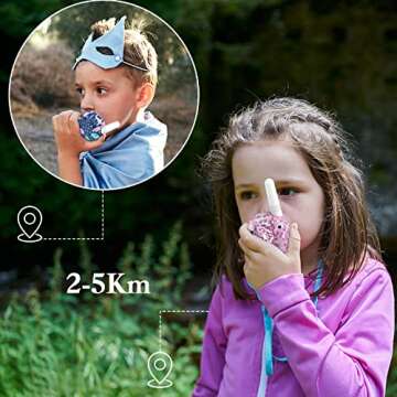 Qniglo Walkie Talkies for Kids Rechargeable with Li-ion Battery, Long Range Kids Walkie Talkies 3 Pack, Toys Walkie Talkie for Girls, Boys, Birthday Halloween Xmas Gifts, Outdoor Camping