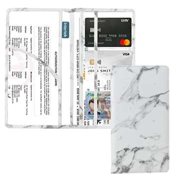 Dalueery.H Car Registration and Insurance Holder Registration and Insurance Card Holder Car Essentials for Women(White)