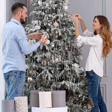 Premium Icicle Tinsel Strands for Christmas Tree - 2000 Old-Fashioned Silver Icicles Garland for Xmas Trees Shiny Mylar - Each Strand 18 in. - Kid Pet Safe (Lead-Free) - Hang with Ornaments & Decor