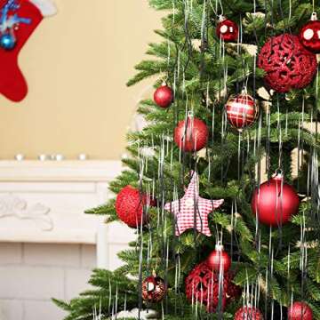 Premium Icicle Tinsel Strands for Christmas Tree - 2000 Old-Fashioned Silver Icicles Garland for Xmas Trees Shiny Mylar - Each Strand 18 in. - Kid Pet Safe (Lead-Free) - Hang with Ornaments & Decor