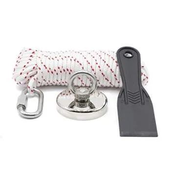 Magnet Fishing Kit with Strong 350lb Pull Force Magnet