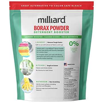 Milliard Borax Powder Laundry Booster, Pure Natural Multipurpose Cleaner and Detergent, 10 lb - Unscented