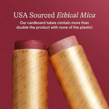 Poppy & Pout All Natural Lip Tints, Sustainable Cardboard Tubes, Hand-filled, Beeswax, Vitamin E, Coconut Oil, Cruelty Free (Tried & True Trio)