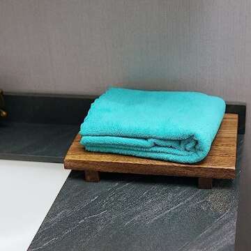 Vintage Wood Pedestal Stand Wood Risers Wooden Riser Rustic Farmhouse Riser for Kitchen Bathroom Decor Wooden Display Stand Bathroom Counter Tray Decor (12 in)