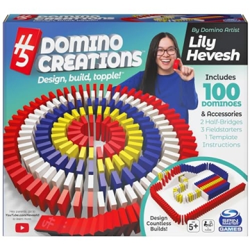 Spin Master Games H5 Domino Creations 100-Piece Game Set - Fun Building Toy for Ages 5+