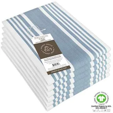 Stylish HONEST WEAVE Organic Cotton Kitchen Towels Set