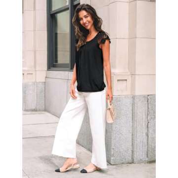 AUTOMET Women’s Summer Lace Sleeve Top - Chic and Versatile