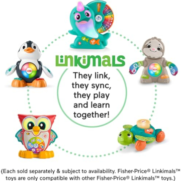 Fisher-Price Baby Toy Linkimals Sit-to-Crawl Sea Turtle for Ages 9+ Months, Compatible Only with Linkimals Items