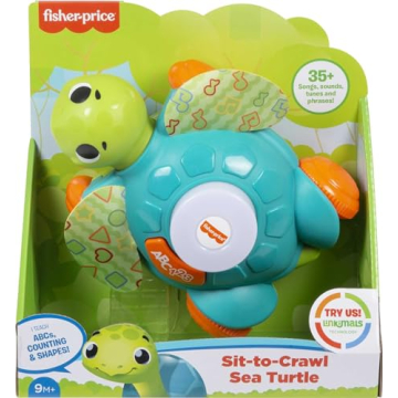 Fisher-Price Baby Toy Linkimals Sit-to-Crawl Sea Turtle for Ages 9+ Months, Compatible Only with Linkimals Items