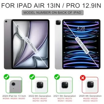 Soke for iPad Air 13 Inch Case (M2) 2024,iPad Pro 12.9 Case 2022 2021(6th 5th Generation) - [Slim Tr...