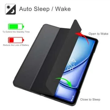 Soke iPad Air 13 Inch Case 2024 - Slim Trifold Stand & Auto Wake/Sleep