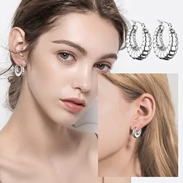 Gold Chunky Hoop Earrings Set - Stylish and Hypoallergenic