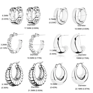 Gold Chunky Hoop Earrings Set - Stylish and Hypoallergenic