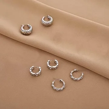 Gold Chunky Hoop Earrings Set - Stylish and Hypoallergenic