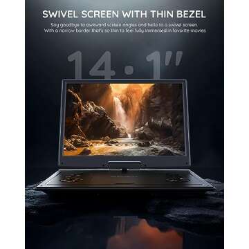 BOIFUN 15.7" Portable DVD Player – 14.1" Screen, 6 Hr Battery, TV Sync