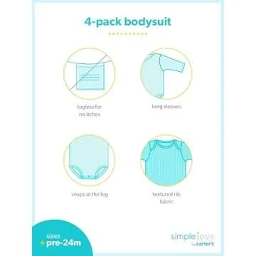 Simple Joys Baby 4-pack Side Snap Bodysuit
