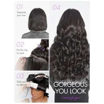 LUVME HAIR Human Hair Extensions Fullness with 1 Pack, 135g 9pcs Body Wave Natural Black Clip in Hair Extensions 100% Real Soft Human Hair Black Hair Extensions 16 Inch