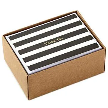 Hallmark Thank You Cards, Striped (40 Blank Thank You Notes with Envelopes for Weddings, Business, B...