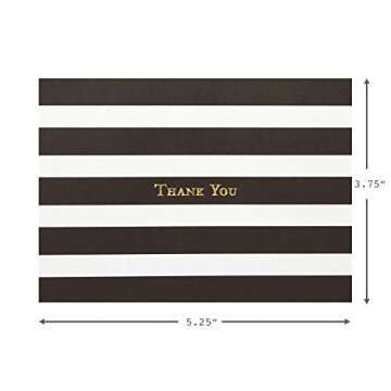 Hallmark Thank You Cards, Striped (40 Blank Thank You Notes with Envelopes for Weddings, Business, Birthdays, Showers, All Occasion), 5STZ5023
