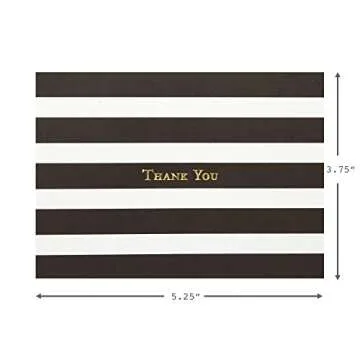 Hallmark Thank You Cards, Striped (40 Blank Thank You Notes with Envelopes for Weddings, Business, Birthdays, Showers, All Occasion), 5STZ5023