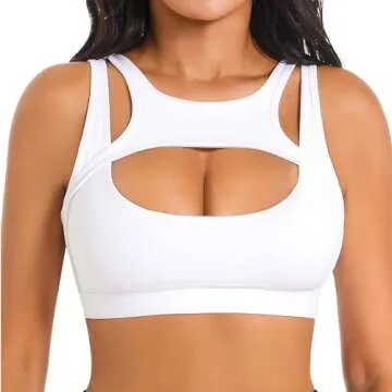 Push up Sports Bra for Women Sexy Hollow Crop Tops with Removable Cups Yoga Workout Fitness Yoga Bra...