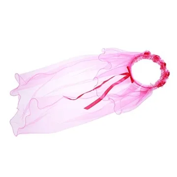 Flybloom Sweet Girl Lace Veil for Kids Birthday Party
