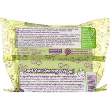 Natural Saline Hypoallergenic Nose Wipes Fresh Scent 30 Ct