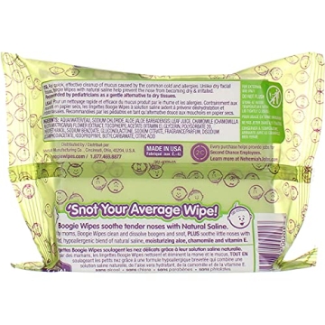 Natural Saline Hypoallergenic Nose Wipes Fresh Scent 30 Ct