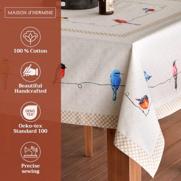 Elegant 100% Cotton Tablecloth for Dining & Events