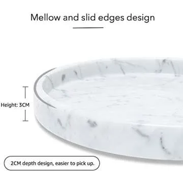 JIMEI Natural Marble Vanity Tray for Stylish Decor