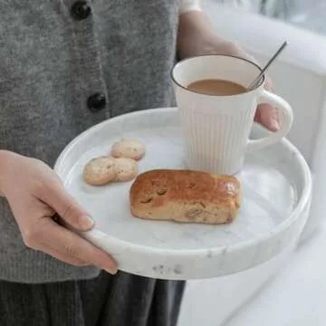 JIMEI Natural Marble Vanity Tray for Stylish Decor