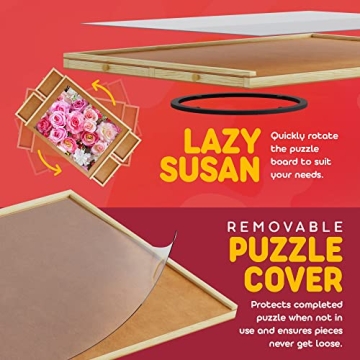 Versatile 1000 Piece Wooden Jigsaw Puzzle Table with Storage