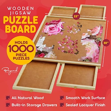 Versatile 1000 Piece Wooden Jigsaw Puzzle Table with Storage