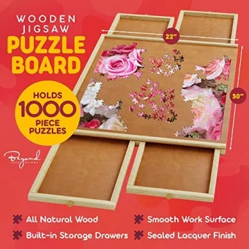 Versatile 1000 Piece Wooden Jigsaw Puzzle Table with Storage