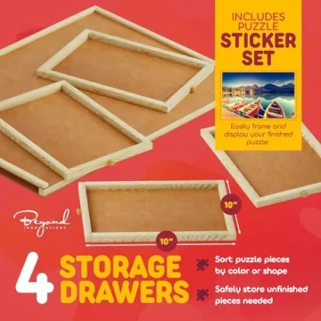 Versatile 1000 Piece Wooden Jigsaw Puzzle Table with Storage